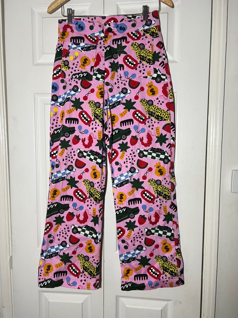 NWOT Nooworks Highwaist Graphic Pant Roll out Size Medium
